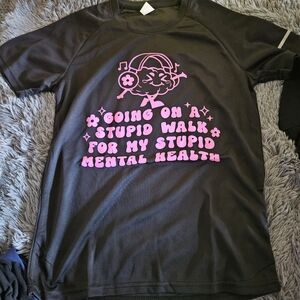 Black Drifit Shirt with Pink Graphic